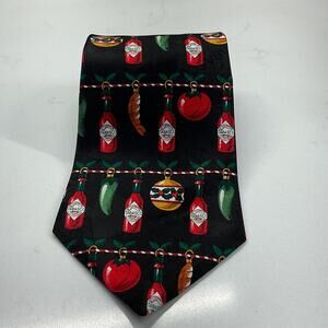 Tabasco Jalapeños and Hot Sauce Mens Neck Tie 100% Silk Christmas